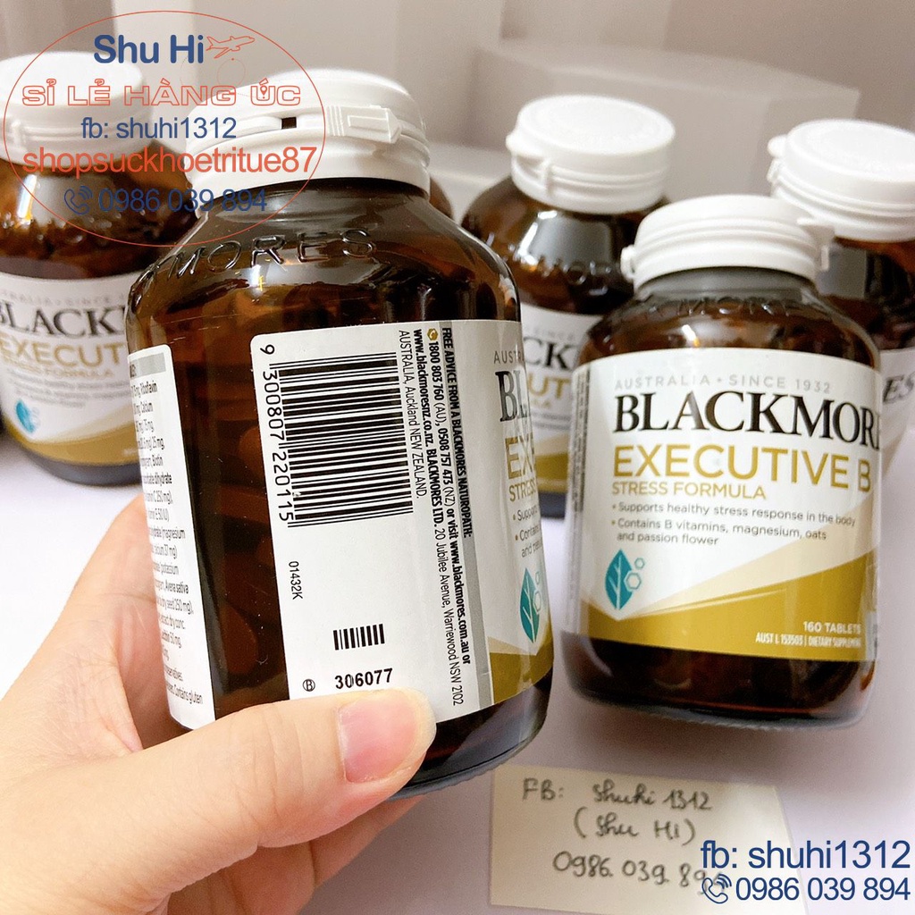 Viên uống giảm căng thẳng stress executive b blackmores, tăng năng lượng úc, blackmores executive b stress 62v, 125 viên