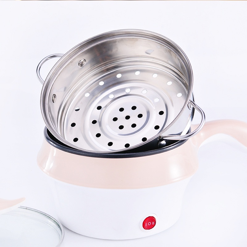 Nồi Điện Mini 2 Tầng Đa Năng Tặng Kèm Khay Hấp ( Chiên, Xào, Nấu ăn, nấu cơm, nấu lẩu mini ) cho 1-2 người