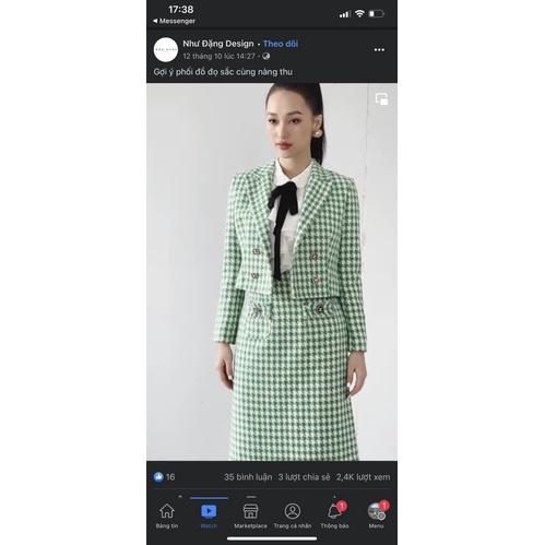 Set dạ kẻ xanh NĐ