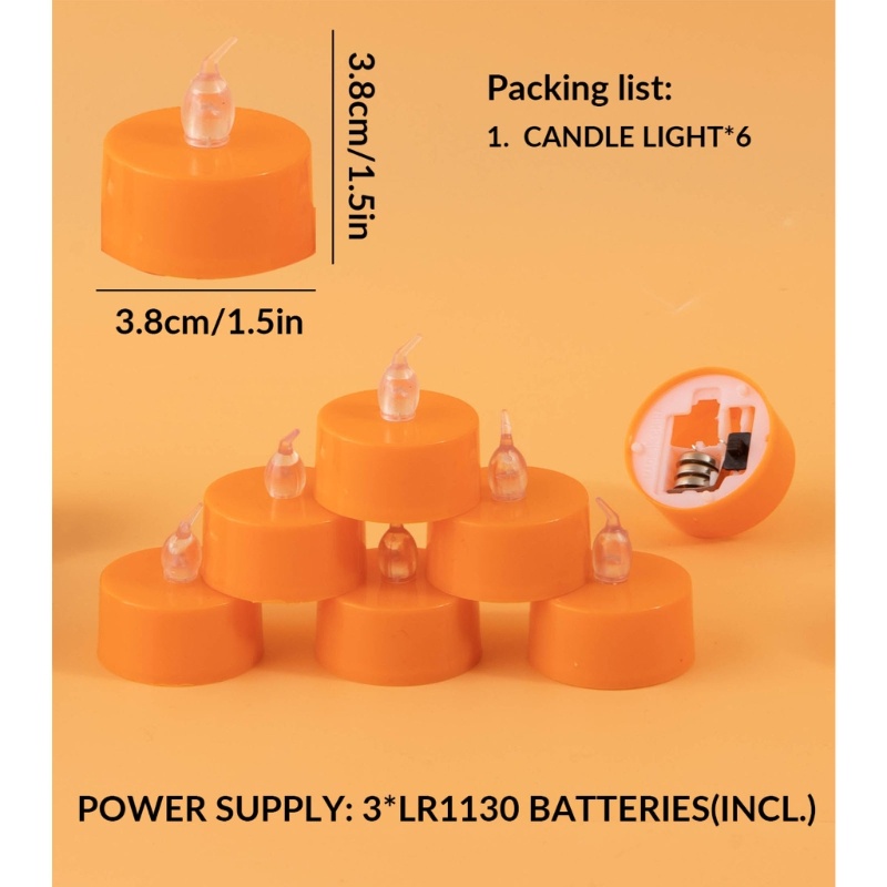 Bộ 6 Đèn LED Giả Nến Trang Trí Halloween
