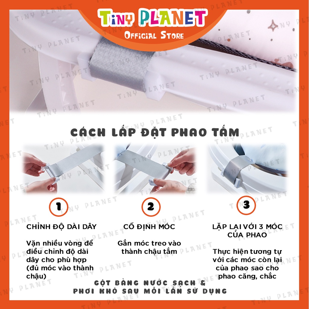 [2 KÍCH CỠ] Phao tắm đệm tắm sơ sinh cho bé hình sao Tiny Planet