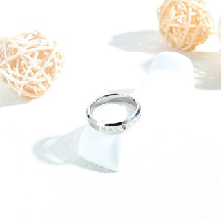 Nhẫn Nam Nữ Unisex Bilyshop Khắc Chữ Eternal Love Đính Viên Đá Titan Ko Đen Ko Ngứa TT 2223