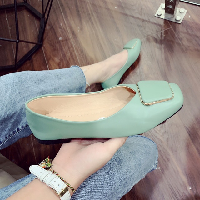 [HÀNG SẴN] GIÀY BÚP BÊ KHOÁ VUÔNG