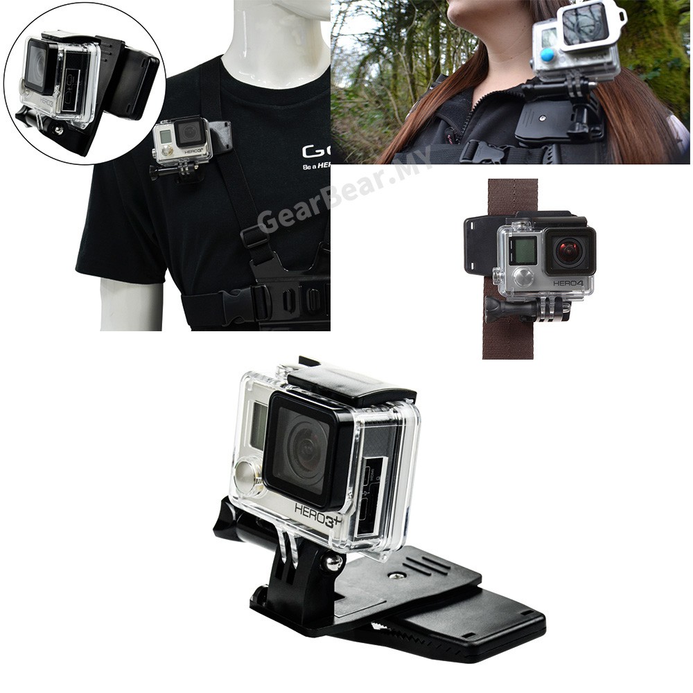 Kẹp Gắn Dây Đeo Nón Tháo Lắp Nhanh 360 Độ Cho Gopro Hero 9 8 7 6 5 4 Session 3 + 3 Fusion 2018 Max