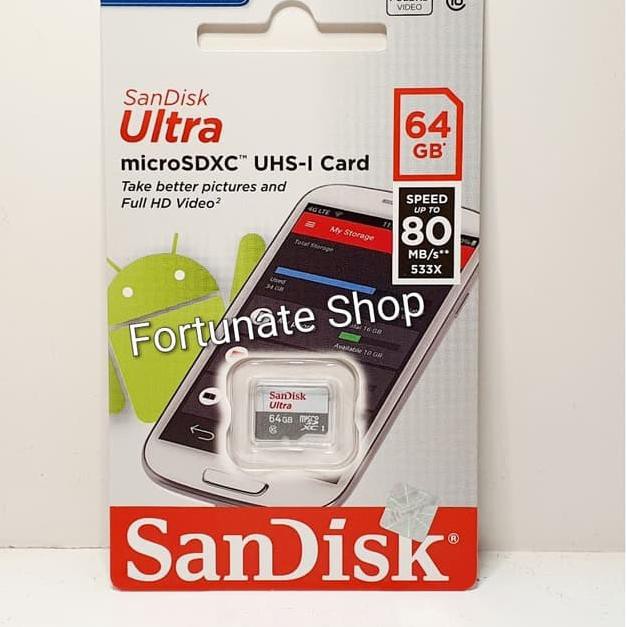 Thẻ Nhớ Sandisk Ultra Microsd 64gb 80mb / S Class 10