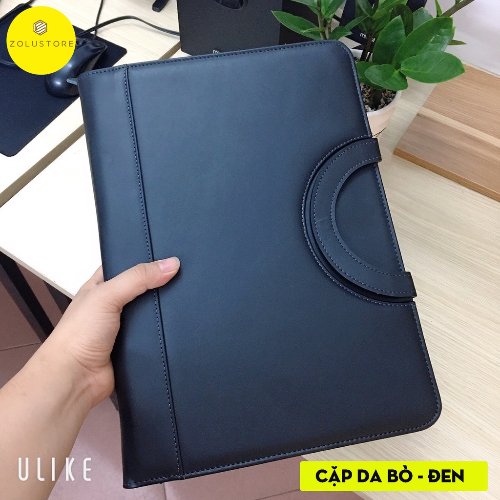 Cặp đa năng da bò 100% đựng tài liệu hồ Sơ Ipad giấy A4 đa năng nhiều ngăn