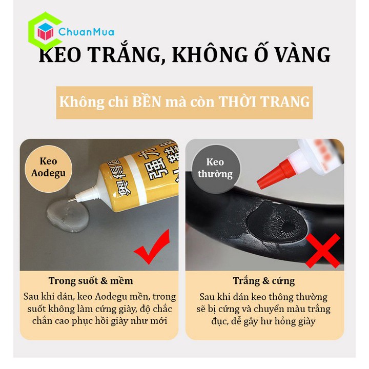 Keo Dán Giày Dạng Gel trong suốt Siêu Dính Strong Shoe Glue Tuýt 60ml ( Dán giày da, giày thể thao, giày vải,...)