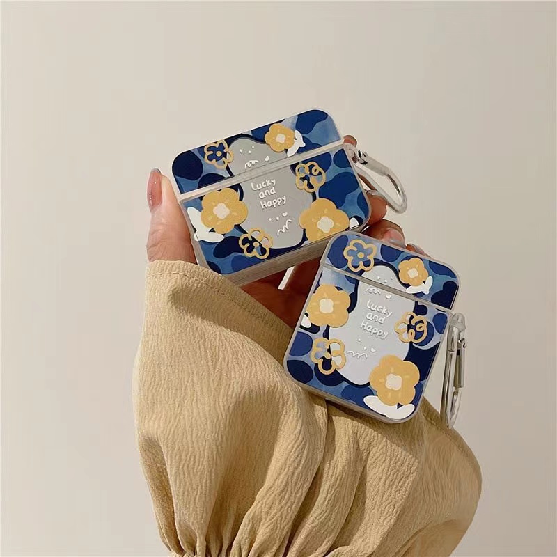 Ốp Hộp Đựng Tai Nghe Nhét Tai Silicon Mềm Hình Hoa Tráng Gương Cho AIRPOD 3 airpods 2 / 1 / Pro2