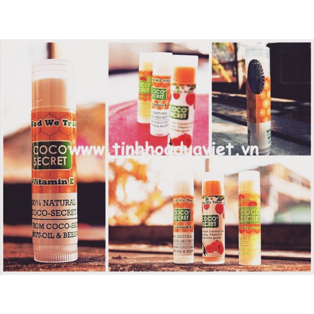 [Q10]SON DẦU DỪA COCO SECRET các loại Dừa nguyên chất, Bạc Hà, Dầu Dừa Tinh Dầu Cam, Dầu Dừa Tinh chất gấc