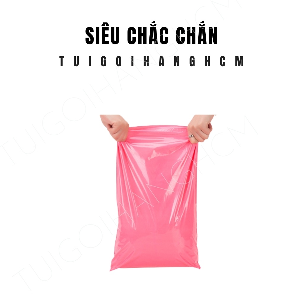 Túi gói hàng màu hồng size 38x52cm loại PHỔ THÔNG có miếng dán chống bóc trộm hàng nguyên chất - Tuigoihanghcm