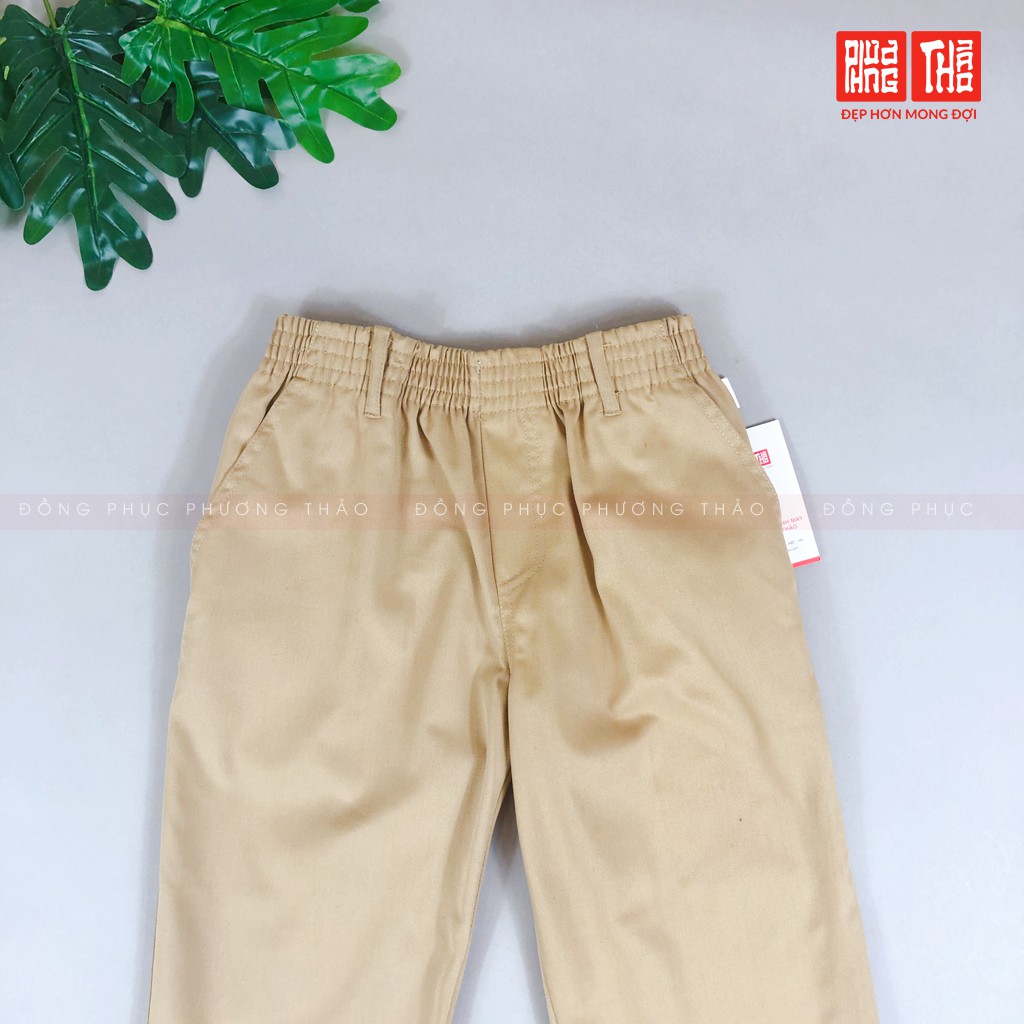 Quần dài đồng phục màu vàng nâu đất Cấp 1