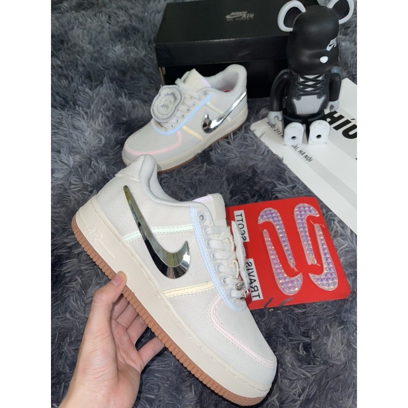 Giầy thể thao sneaker aforone x travit scott trắng thấp phản quang