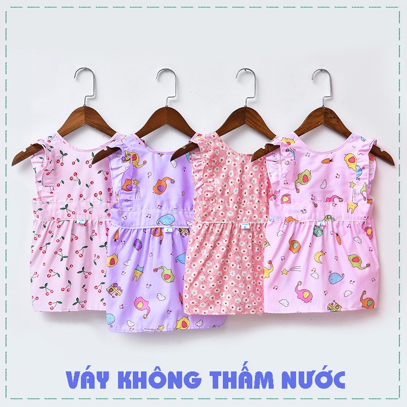 Váy Áo Ăn Dặm Trẻ Em Không Thấm Nước Cotton Thoáng Khí Hình Hoa Kiểu Dáng Tạp Dề, Chống Ướt Áo Cho Bé Gái