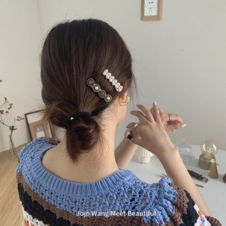 Kẹp tóc nhung nơ đính đá trendy