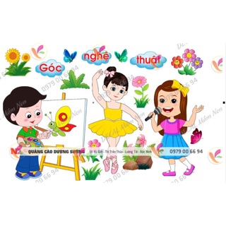 Decal mầm non - Góc nghệ thuật NT-005 (khổ lớn 127x80)