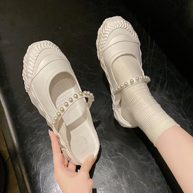 Dép Đế Xuồng Đính Ngọc Trai Thời Trang Thể Thao