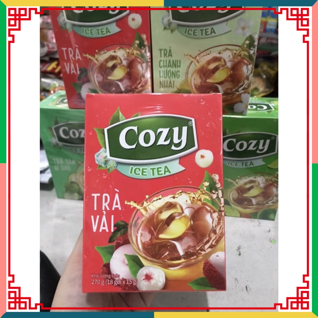 HOT LIKE Trà Cozy IceTea các Hương Đào-Chanh-Sâm Bí Đao-Chanh Hương Nhài-Vải-Matcha Trà sữa 3in1- Gừng