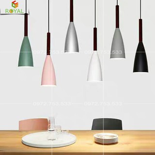 Đèn thả đơn chuôi gỗ T011 , đèn thả trần trang trí quán cafe