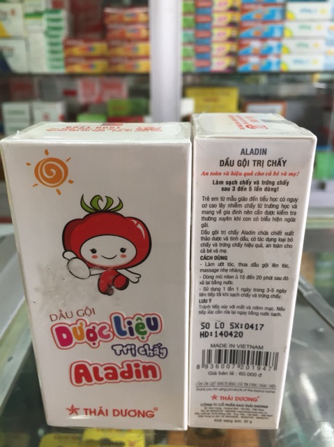 Dầu gội dược liệu trị Chấy ALADIN shampoo Nist & Lice