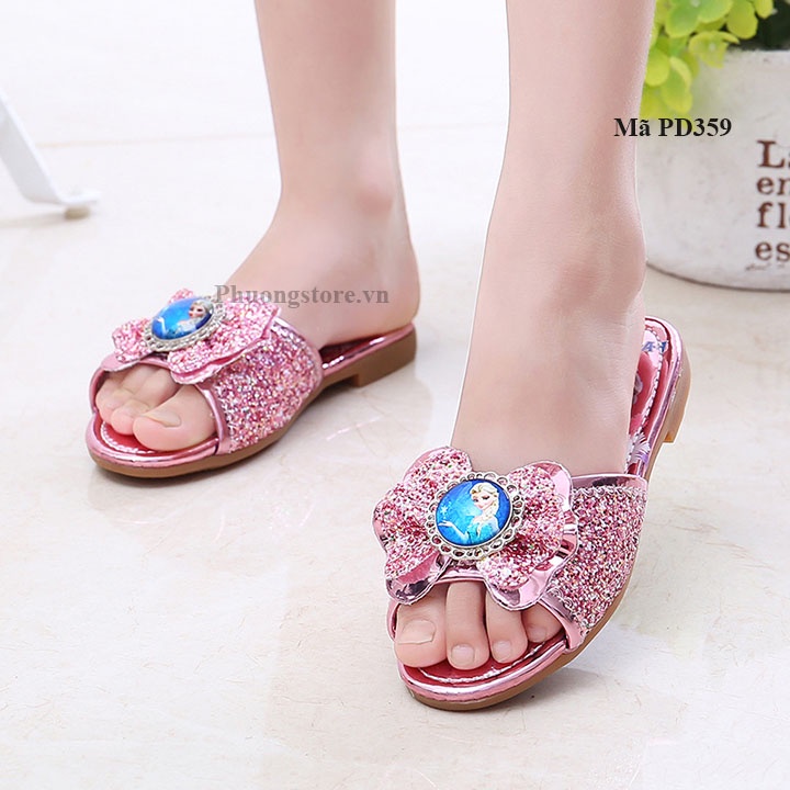 Dép elsa cho bé gái từ 3 - 12 tuổi xinh lung linh PD359