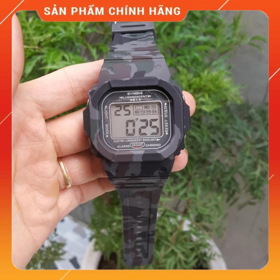 Đồng Hồ Lính Nam Synoke 9613 Dây Cao Su Cao Cấp 46mm Chống Nước