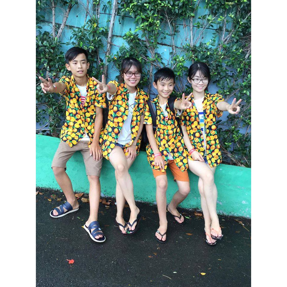 Bộ sơ mi thái hình trái cam siêu mềm hàng loại 1