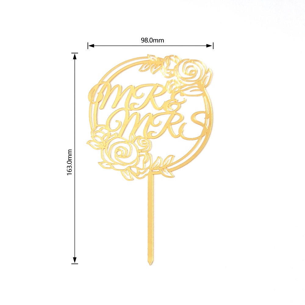 Que Cắm Trang Trí Bánh Kem Chữ Mr & Mrs / Bride to Be / Kissd / Happy Wedding / Happy Anniversary