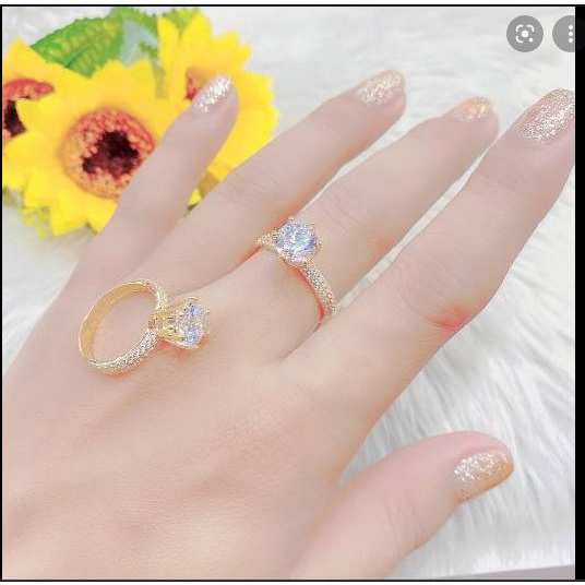 Nhẫn nữ đính đá mẫu 24 mạ cao cấp