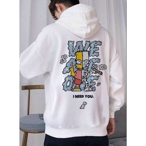 Áo khoác Hoodie nỉ nam nữ form rộng Simpson Freesize mặc vừa từ 40-65kg Molly Fashion | BigBuy360 - bigbuy360.vn