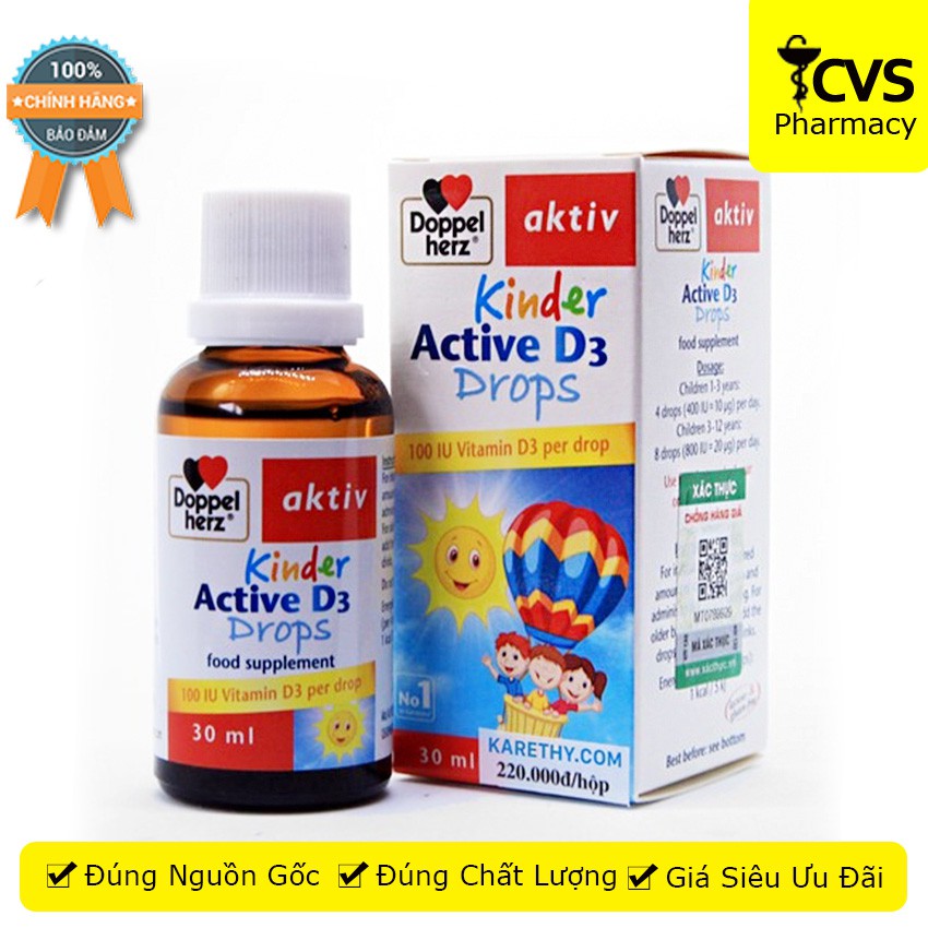 Siro Kinder Active D3 Drops (Nhập Khẩu Từ Đức) bổ sung số lượng Vitamin D3 cần thiết - cvspharmacy