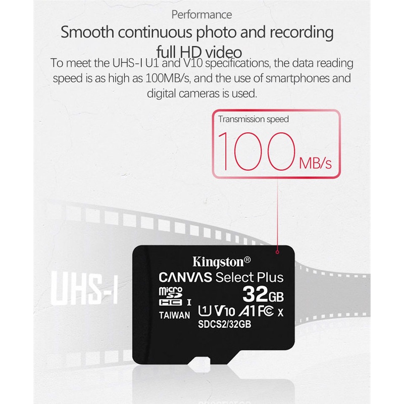 Thẻ Nhớ Kingston 128gb 32gb Micro Sd Tf 64gb 256gb100mb/s Tốc Độ Đọc flash12_vn