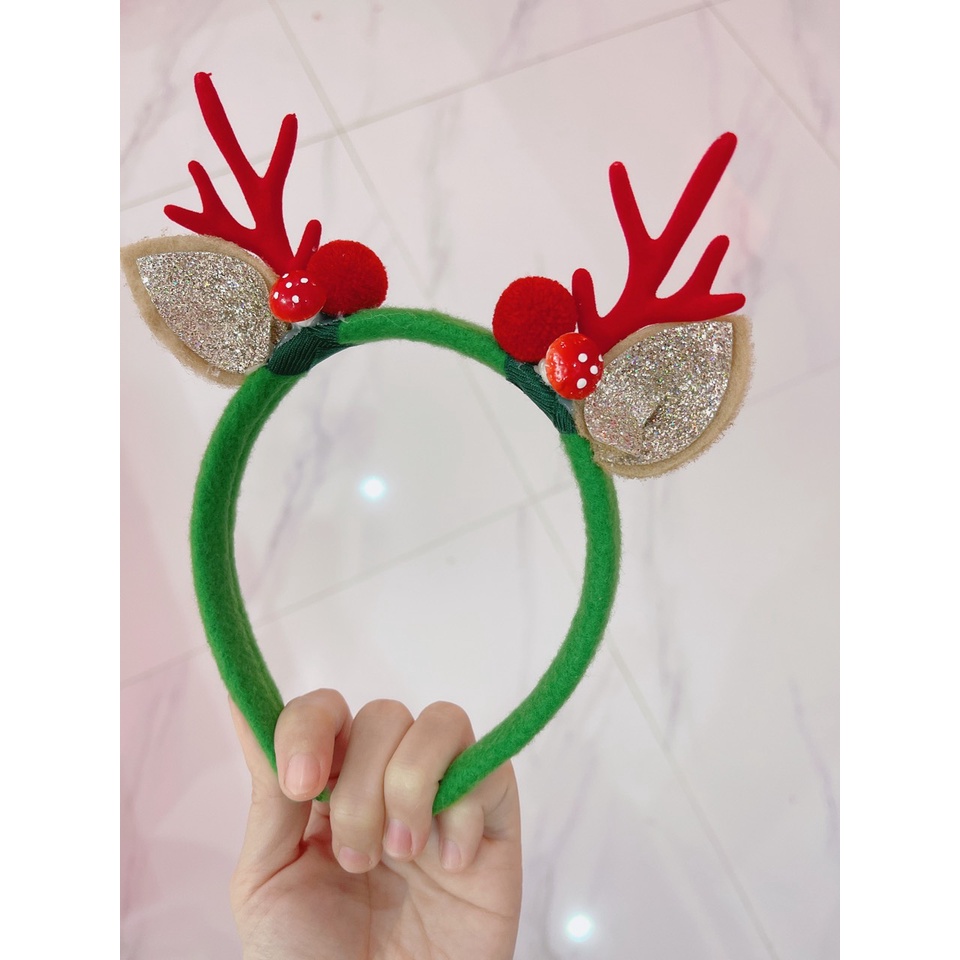 Cài bờm noel-giáng sinh thiết kế hai sừng đáng iu cho bé