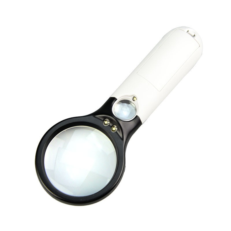 Kính lúp cầm tay 4X 45X với 3 đèn LED ĐƯỜNG KÍNH LEN 55MM VÀ 22MM - NO.6902C