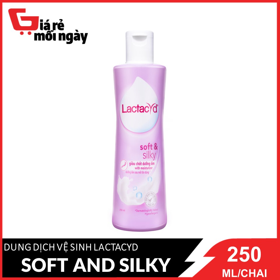 Dung dịch vệ sinh phụ nữ Lactacyd Soft &amp; Silky Giàu Chất Dưỡng Ẩm 250ml