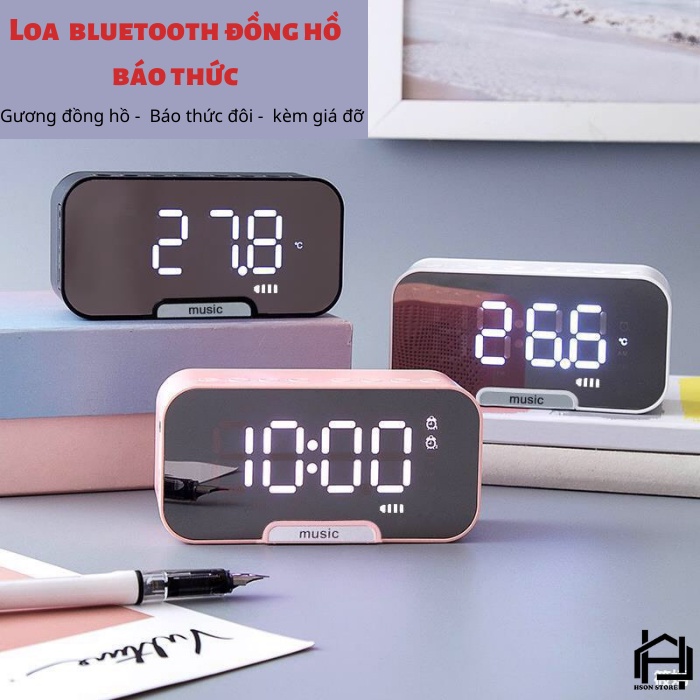 Loa bluetooth TEKKIN Q5 kiêm đồng hồ, báo thức,nghe nhạc, nghe đài FM, hiển thị đèn led