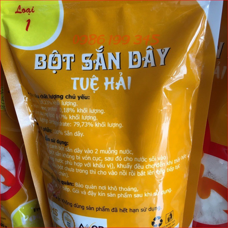 Bột sắn dây nguyên chất tuệ hải Chùa Long Hương Loại 1 Gói 500g