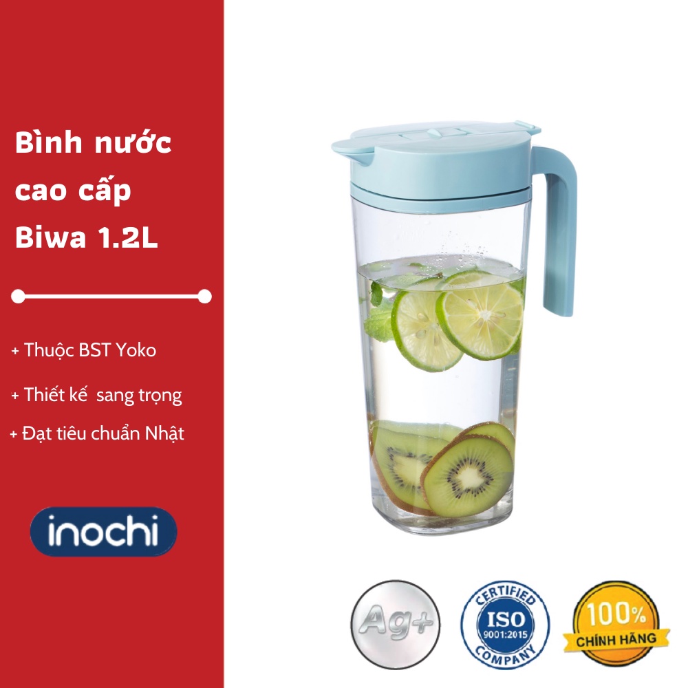 Bình nước cao cấp Biwa 1.2L - Chất liệu an toàn sức khoẻ, Thiết kế gọn gàng, Tiêu chuẩn Nhật Bản