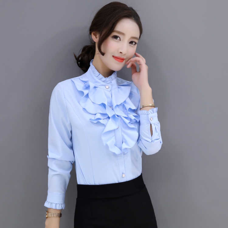 Áo Sơ Mi Nữ Tay Dài Thời Trang Công Sở Phong Cách Hàn Quốc