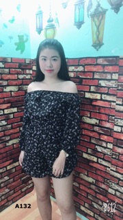JUMPSUIT HOA BẸT VAI ( có quay clip thật )