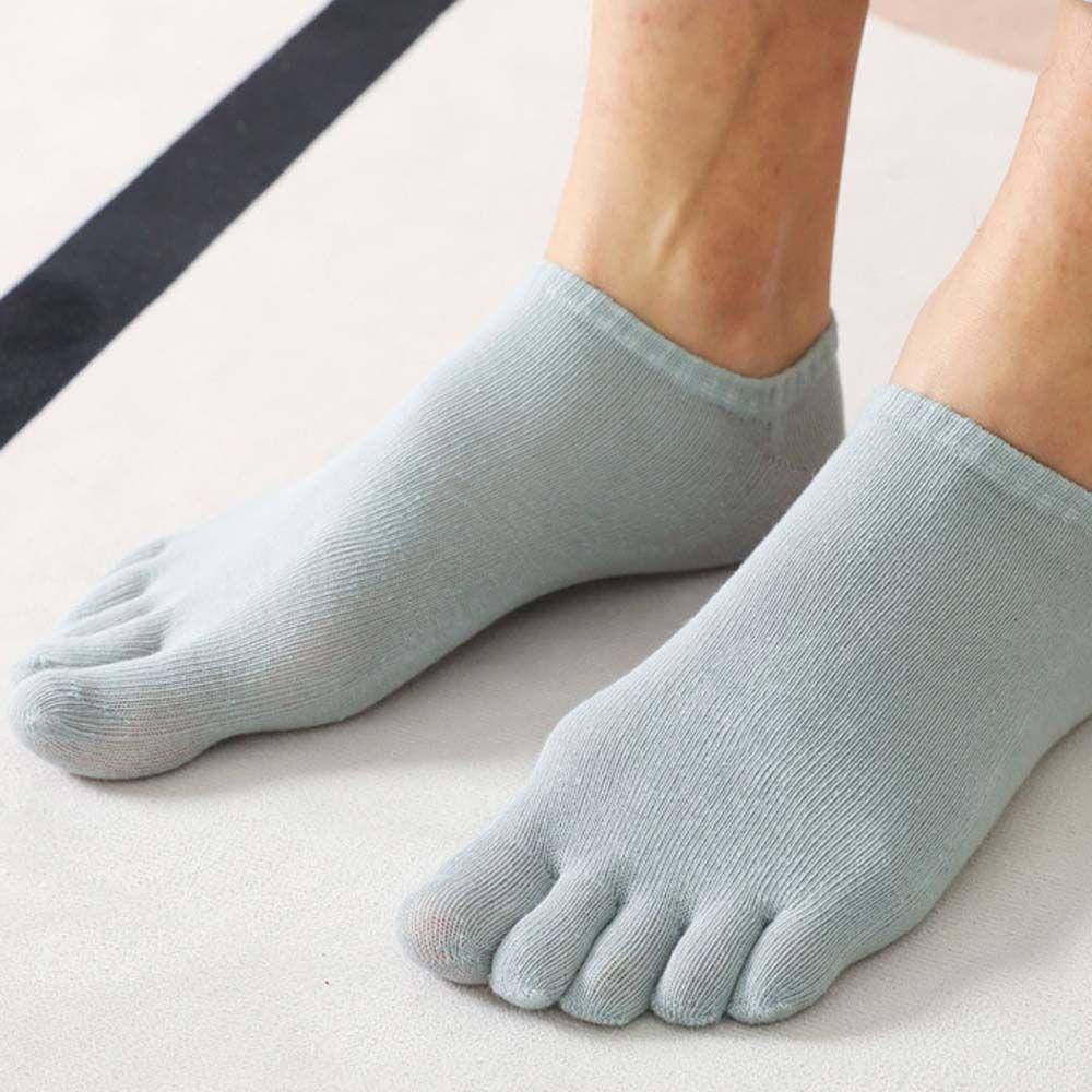 Vớ Thuyền Năm Ngón Thoáng Khí Chống Trượt Màu Sắc Đơn Giản Cho Nam