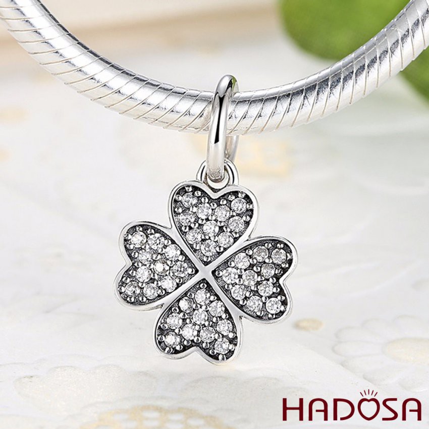 Charm cỏ 4 lá bạc 925 cao cấp Hadosa