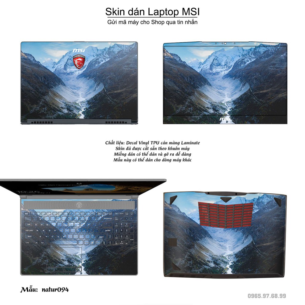 Skin dán Laptop MSI in hình thiên nhiên nhiều mẫu 5 (inbox mã máy cho Shop)
