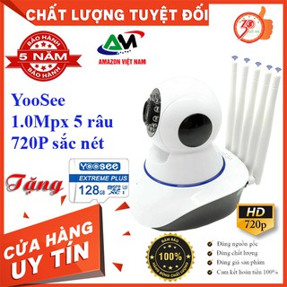 [Tặng thẻ nhớ 128GB] Camera Wifi YooSee 5 râu 1.0Mpx HD 7210P đàm thoại 2 chiều