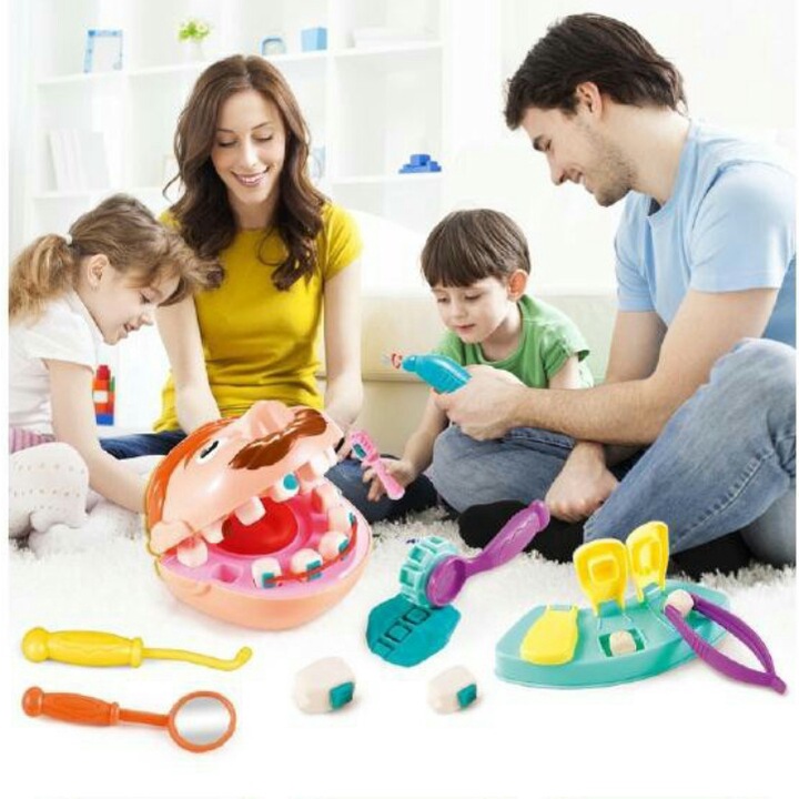 Bộ đồ chơi bác sĩ Nha khoa - Khám răng - nặn răng cho bác đầu to