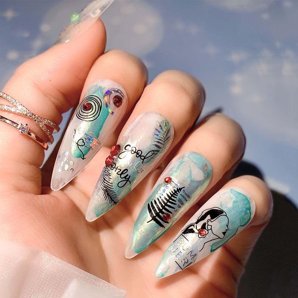 Đề Can Dán Trang Trí Móng Tay Nghệ Thuật Họa Tiết Hoạt Hình 3D DIY