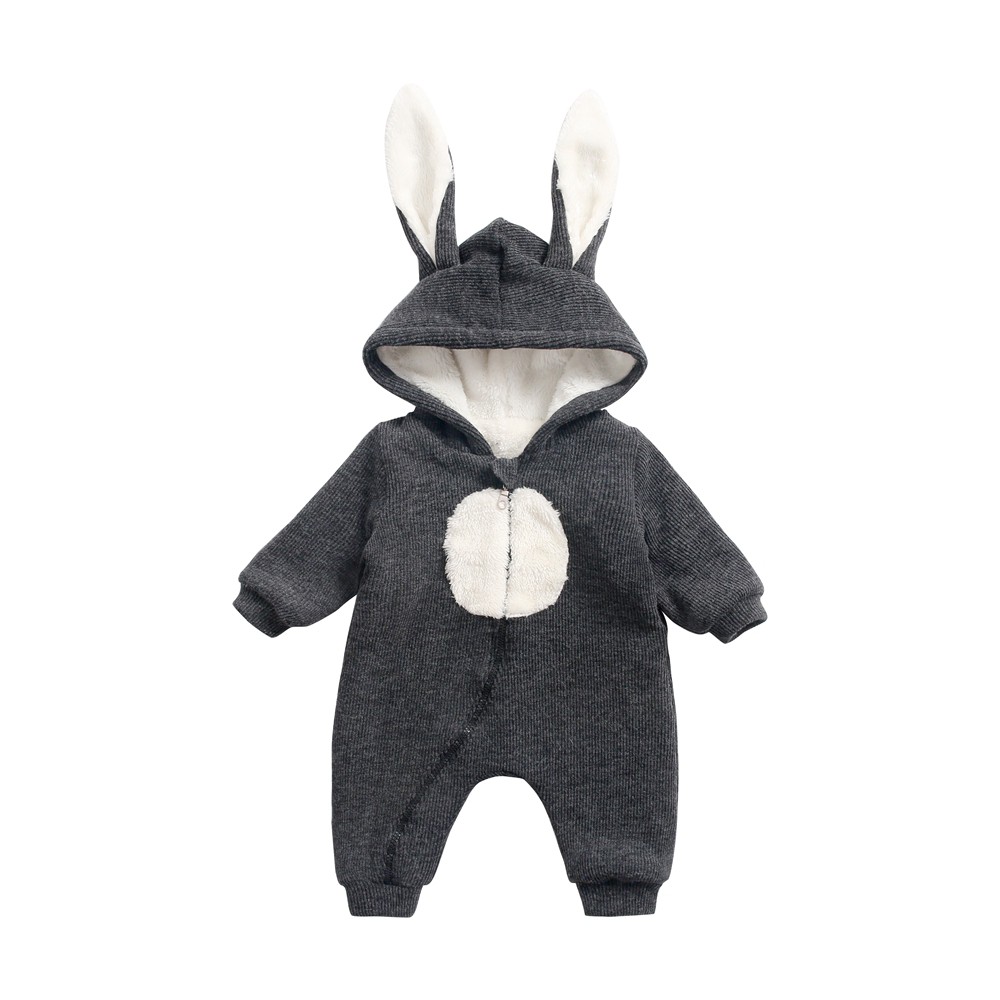 Áo Liền Quần Sanlutoz Màu Xám Đậm Có Mũ Dễ Thương Cho Bé Gái/bé Trai