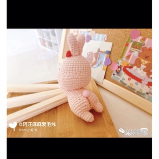 Thú móc len thỏ lười đáng yêu handmade bằng len