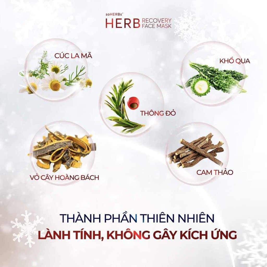 Mặt nạ Herb recovery face mask hộp 7 miếng chính hãng soHerbs