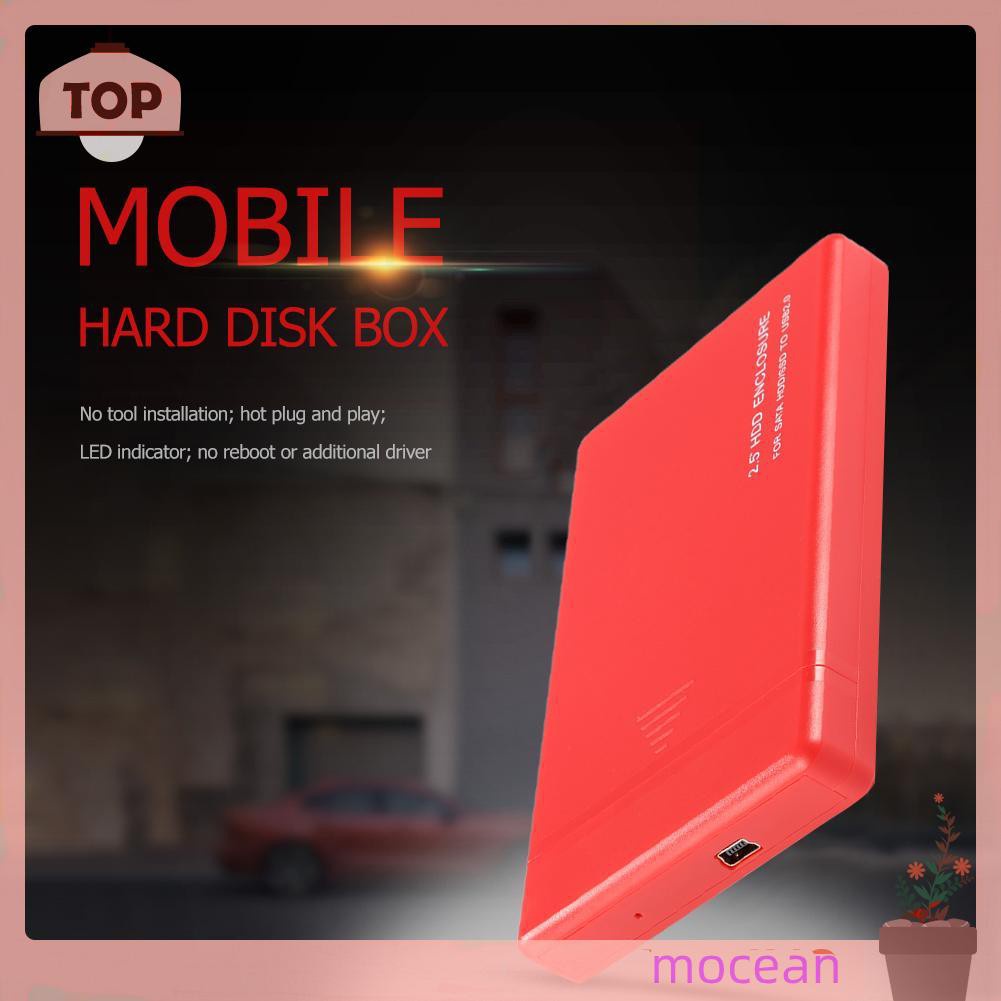 Mocean 2.5 Inch USB2.0 SATA Hard Disk Drive Box External HDD Enclosure Tool Free