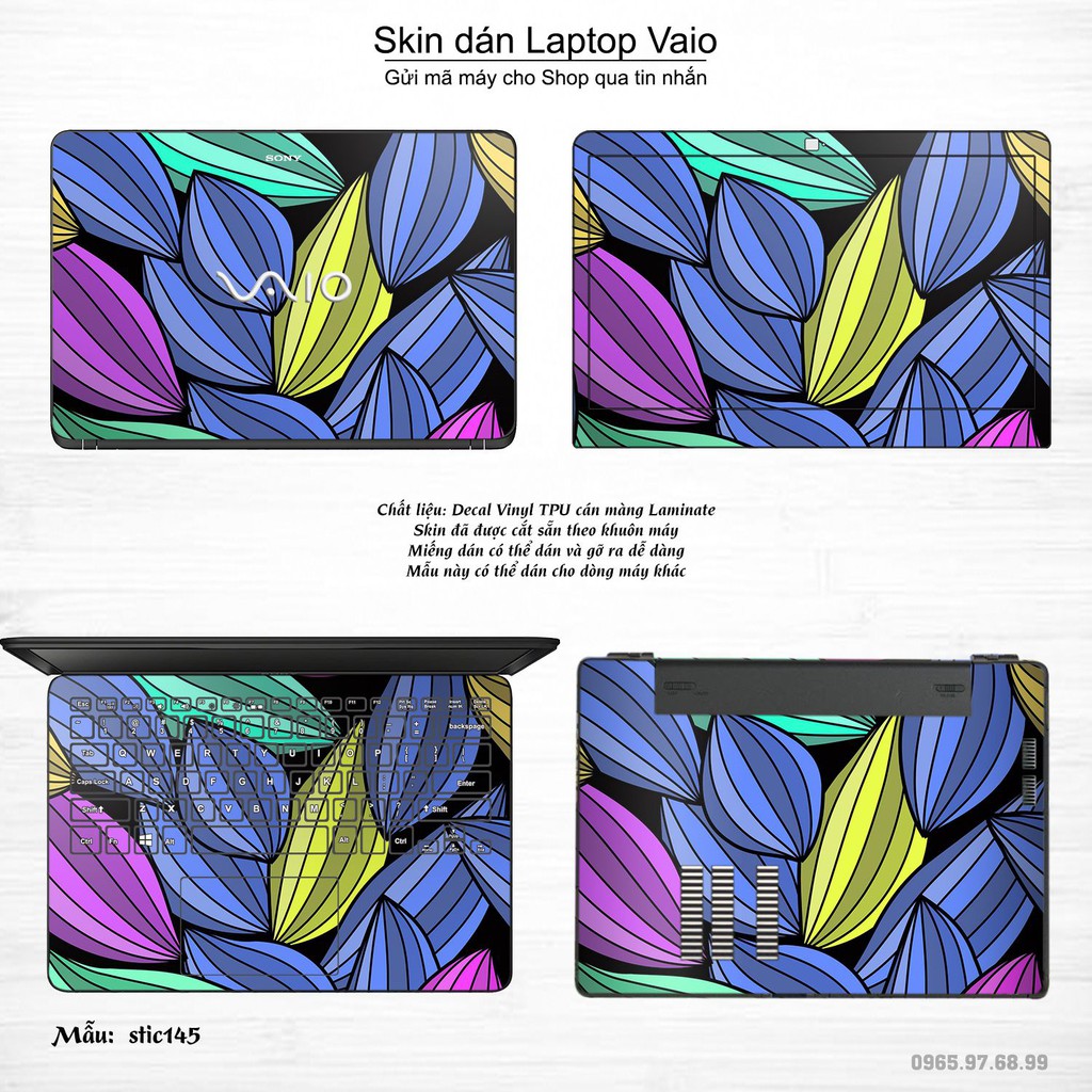 Skin dán Laptop Sony Vaio in hình Hoa văn sticker nhiều mẫu 24 (inbox mã máy cho Shop)